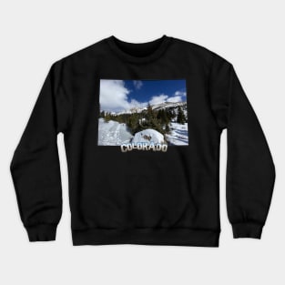 Colorado State Outline (Winter Mountains) Crewneck Sweatshirt